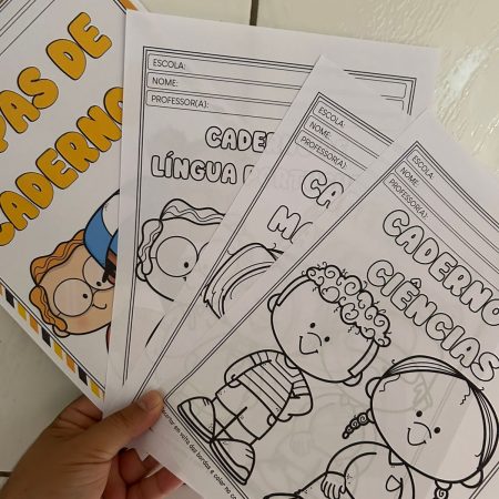 68 - 11 capinhas de caderno para colorir