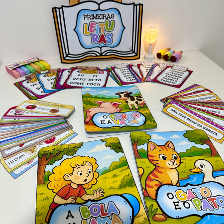 158 - Sacola Primeiras Leituras - 100 fichas e livros