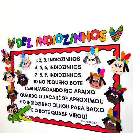 255 - Cartaz 10 indiozinhos